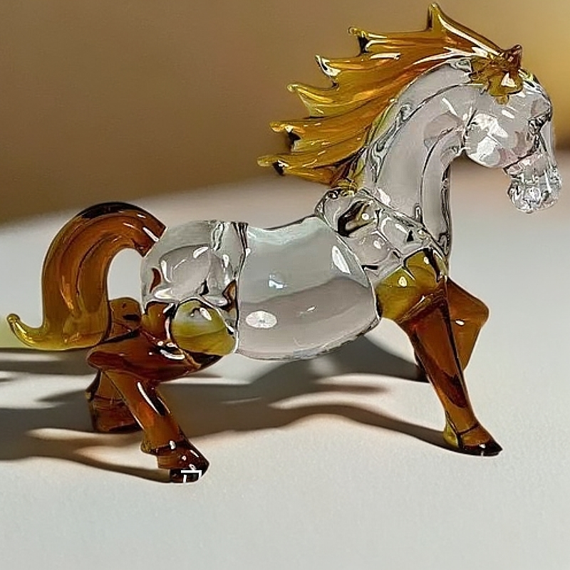 新款水晶马摆件十二生肖马到成功开业生日礼品客厅办公家居装饰