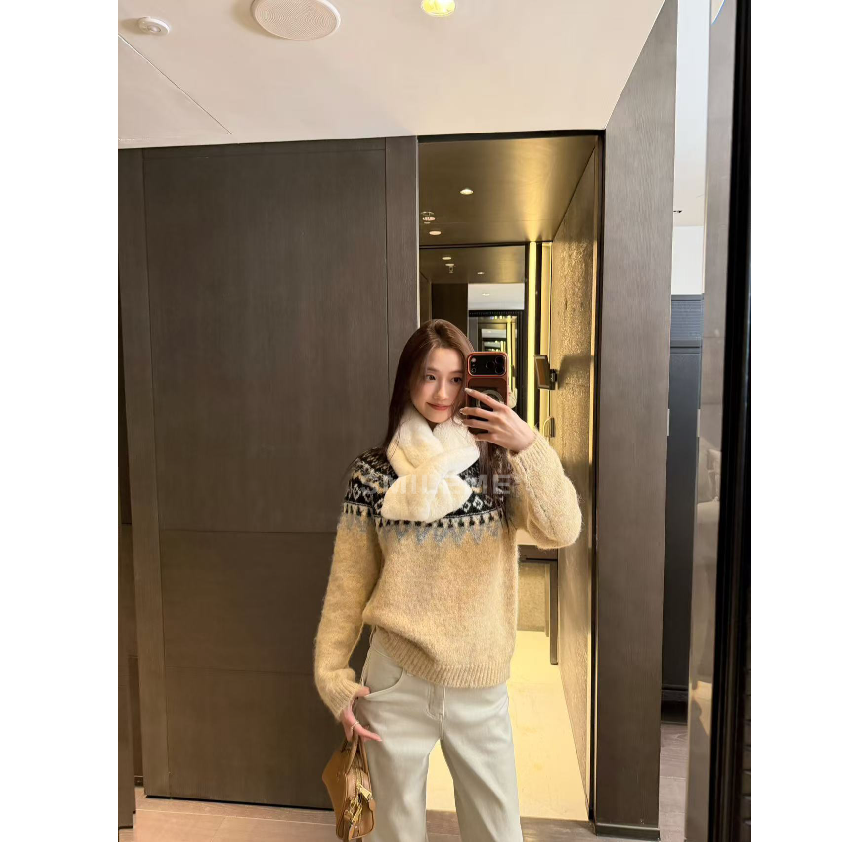 SMILEME【韩系画报】秋冬季绵羊毛混纺针织百搭加厚毛衣MK09425411