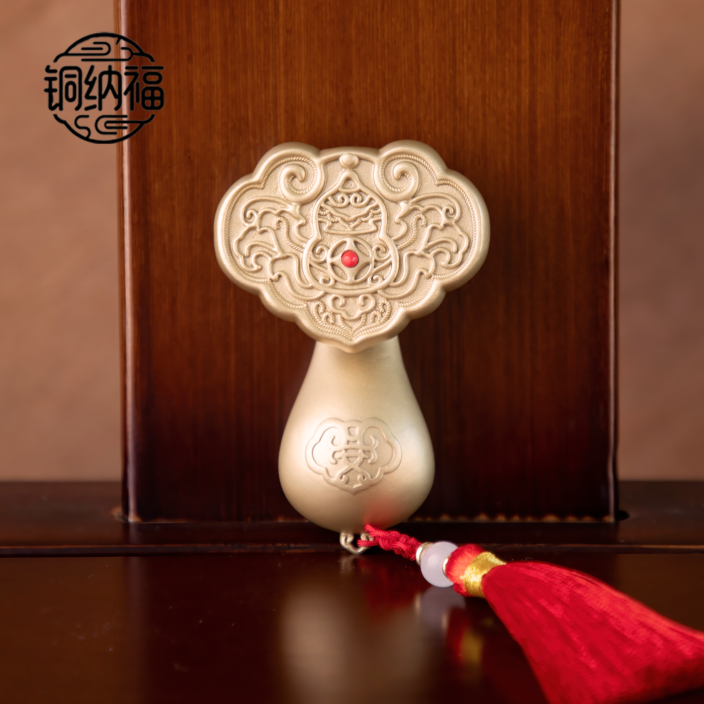 铜纳福铜如意摆件手把件解压把件中式客厅桌面装饰品伴手礼铜摆件