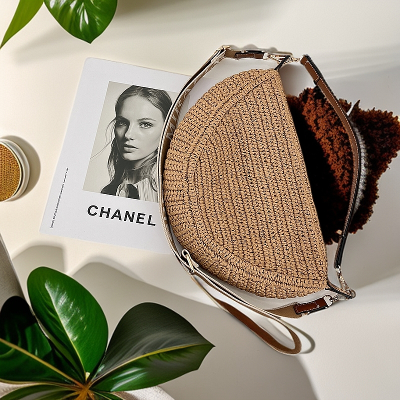 简约风编织草编田园风防刮斜挎包耐刮单肩肩包斜跨包