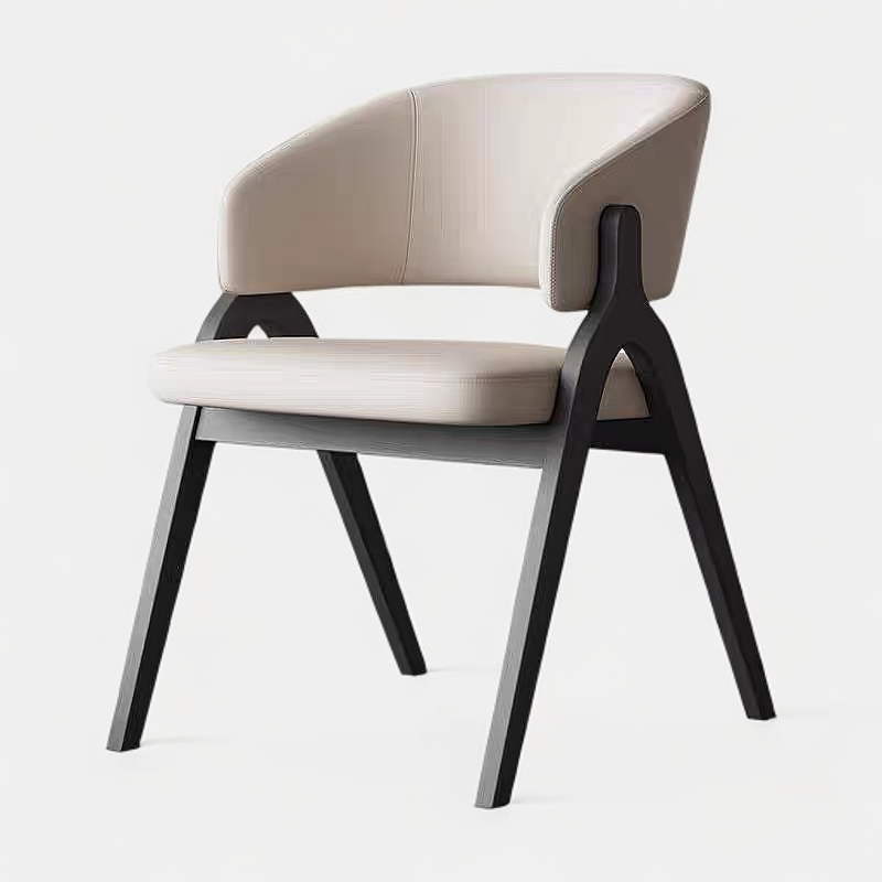 北欧实木餐椅家用意式轻奢高级感靠背椅设计师款酒店餐厅洽谈椅子