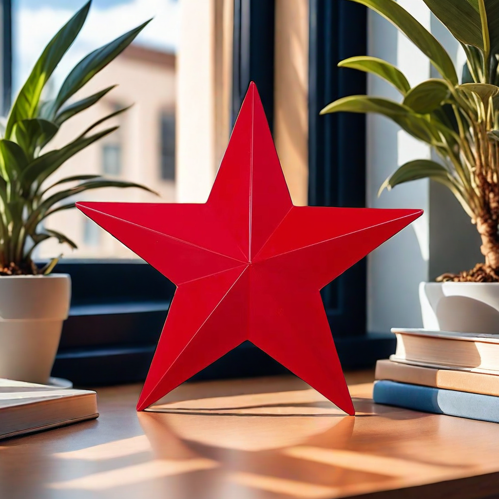 立体壁挂不锈钢红色五角星党建旅游景区办公室村部不锈钢五角星