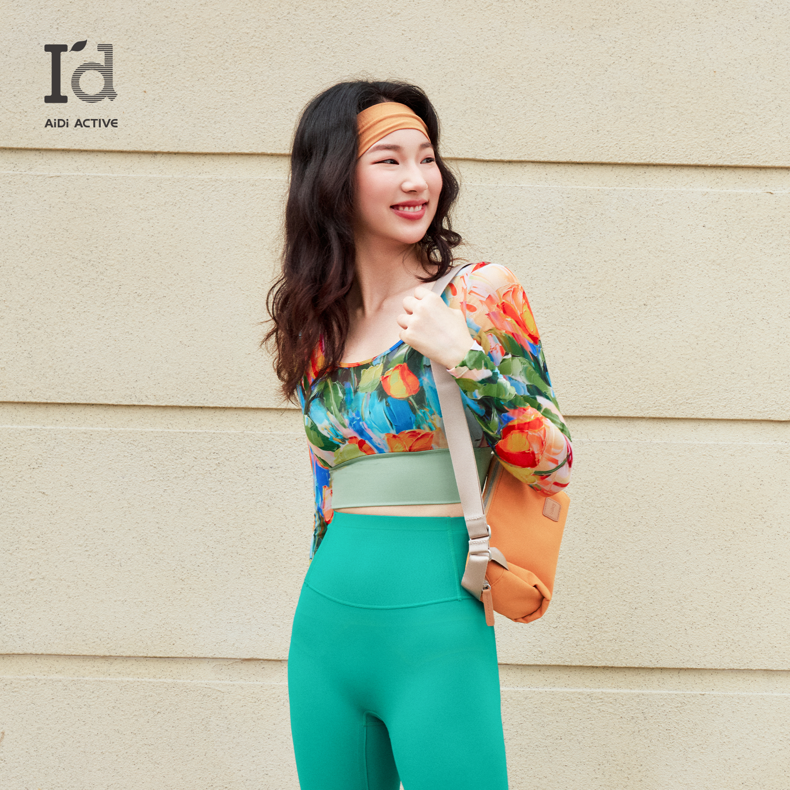 国风女士长袖瑜伽服带胸垫普拉提健身套装外穿显瘦气质