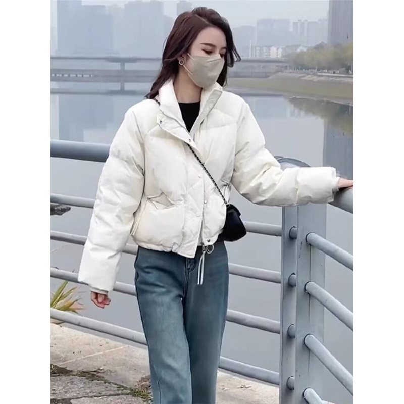 立领网红棉服女短款小个子2025冬季新款宽松高级感加厚面包服外套