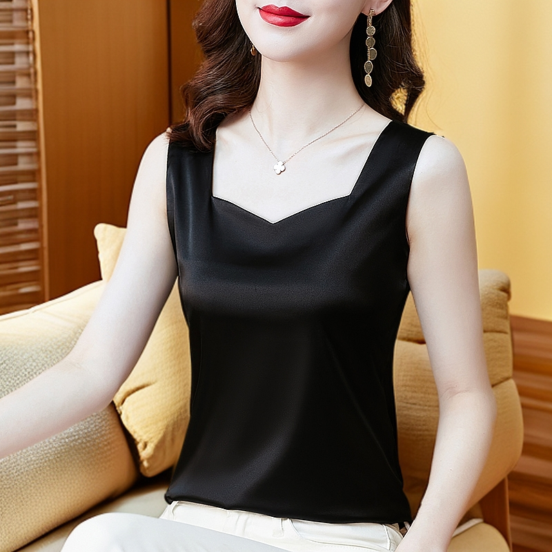 吊带背心女内搭西装高级感2025新款时尚宽松打底缎面上衣夏外穿