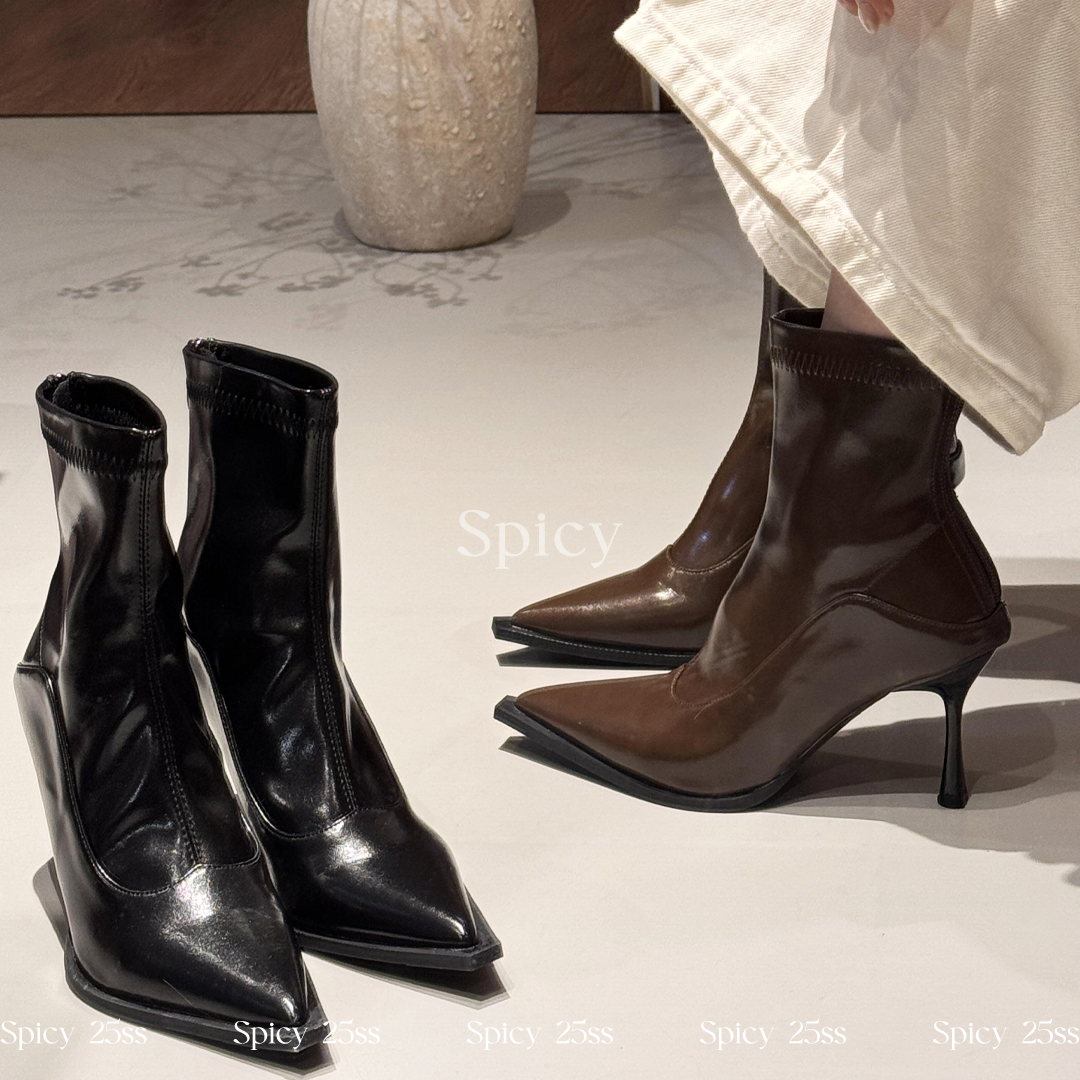 【Spicy直播间专属】|短靴高跟鞋7cm增高靴子时装靴尖头高跟