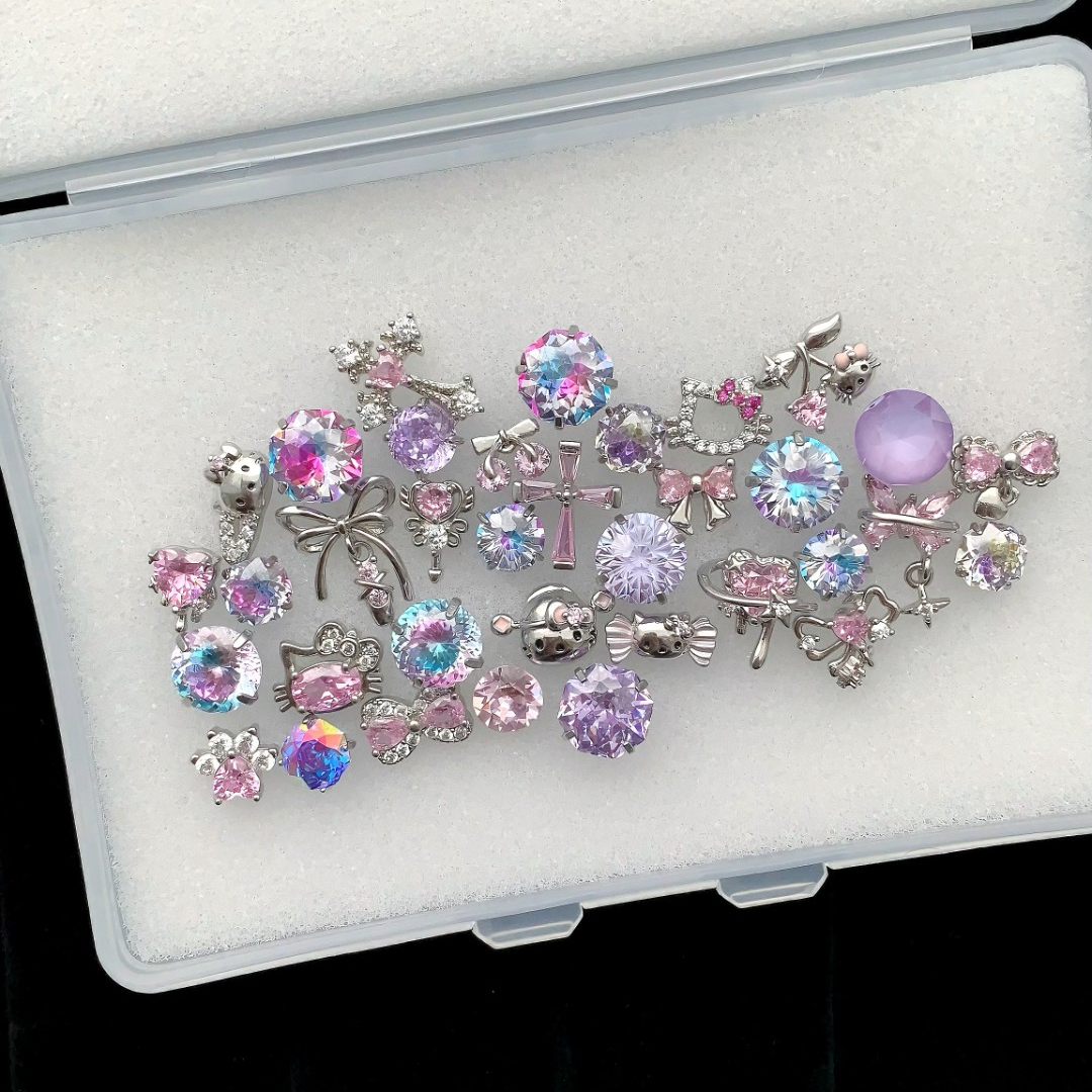 钛钢耳饰 樱花紫梦RINGRING商店粉紫色系少女感耳骨钉耳钉耳饰