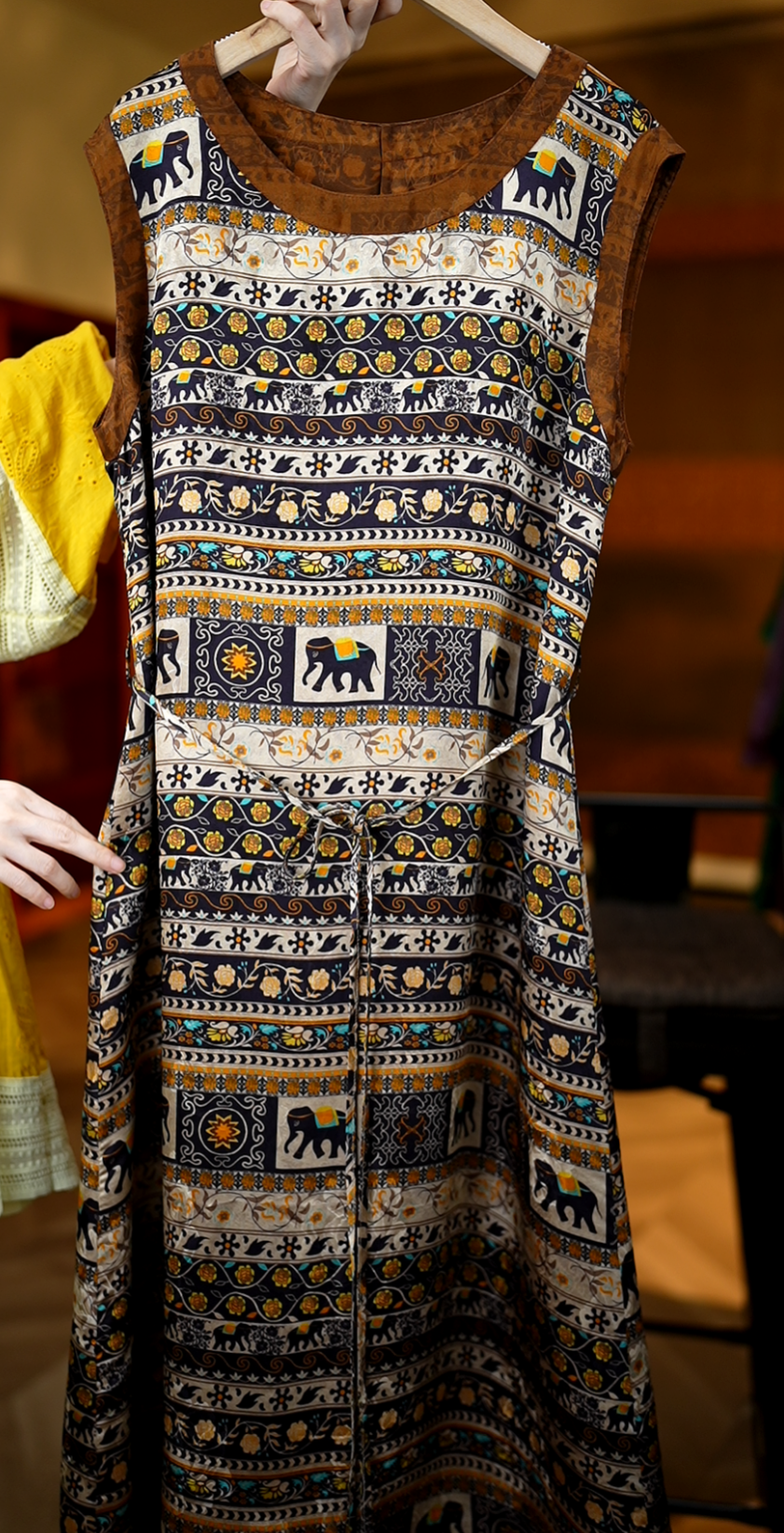 银河旷野【江南】1321复古提花双面穿宽松背心裙