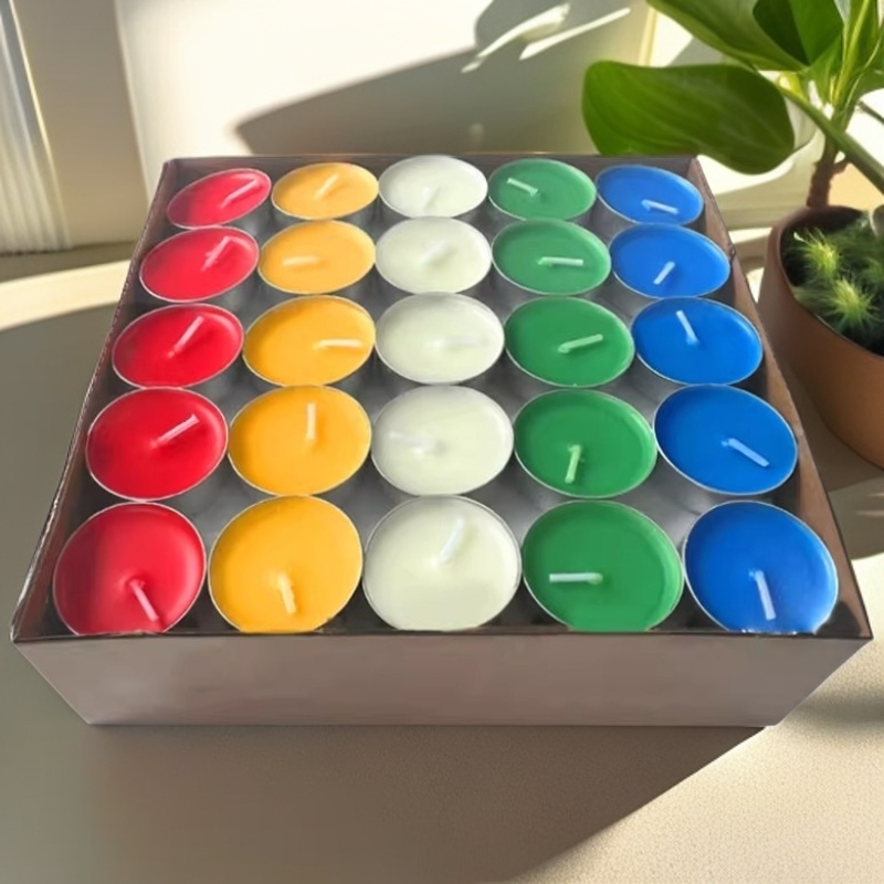 彩色1-8小时酥油蜡烛灯长明灯无烟无味茶蜡长明灯植物酥油蜡烛