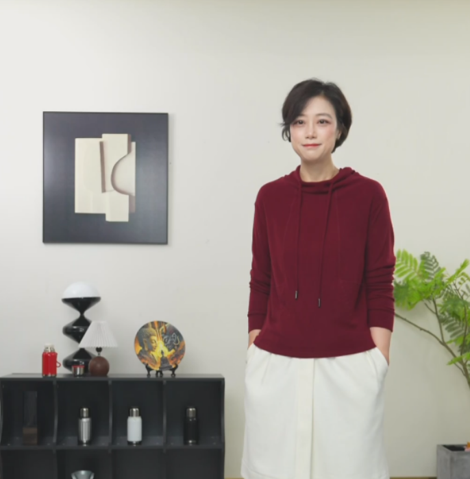 【U.M】羊绒3D立裁连帽保暖柔糯显瘦卫衣帽衫