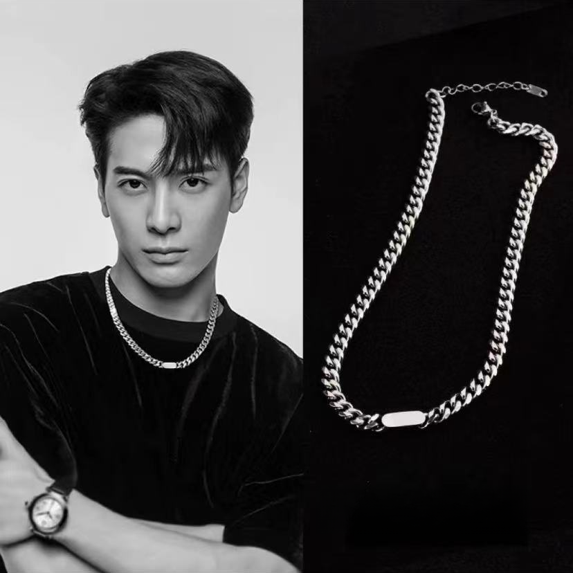 钛钢项链 小众不掉色古巴项链男女潮嘻哈百搭简约时尚锁骨链配饰