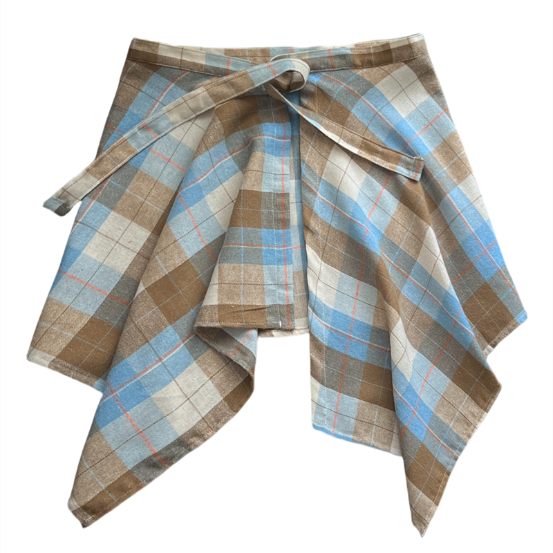 一片式系带藏肉神器卫衣t恤叠穿潮流格子遮屁帘男女下摆春夏百搭