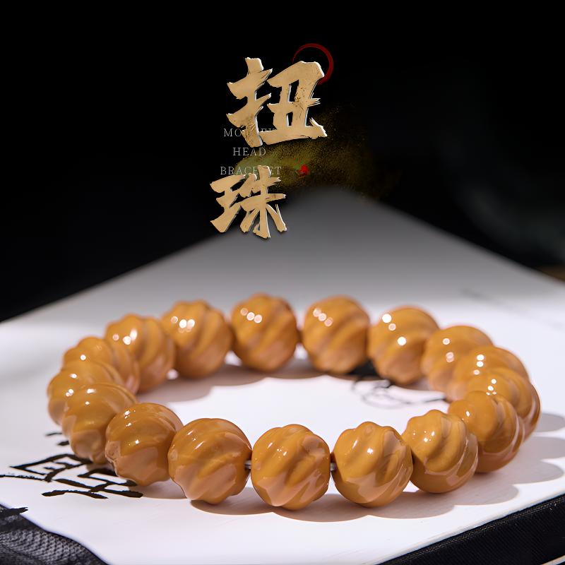 猴头扭扭珠珠手串高抛油高密扭转乾坤雕刻尺寸小众猴头京八棱