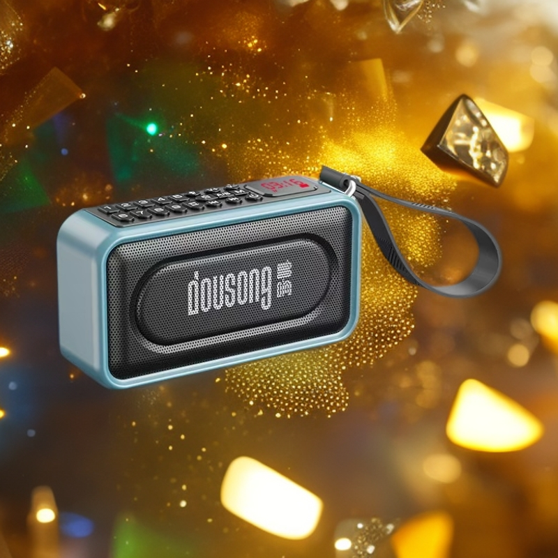 DOUSONG/多响D60双卡音响 定时关机收音复读内录下载数字点歌徒步