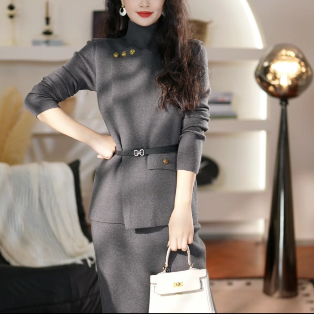 【现货】气质名媛原宿风轻职风文艺风时尚套装裙子休闲风INS风长袖