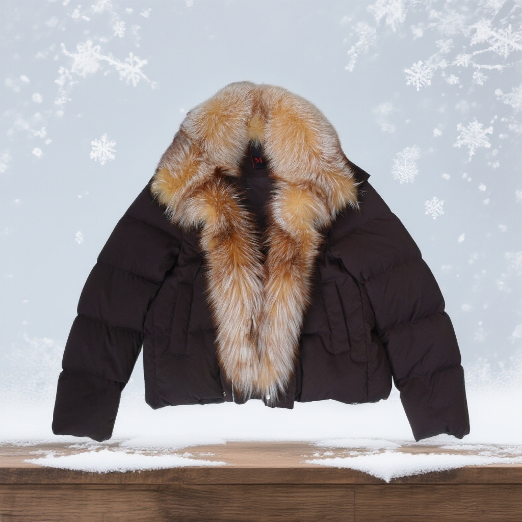 狐狸毛厚款常规款优等品短款冬装羽绒服休闲时尚保暖白鹅绒服加厚