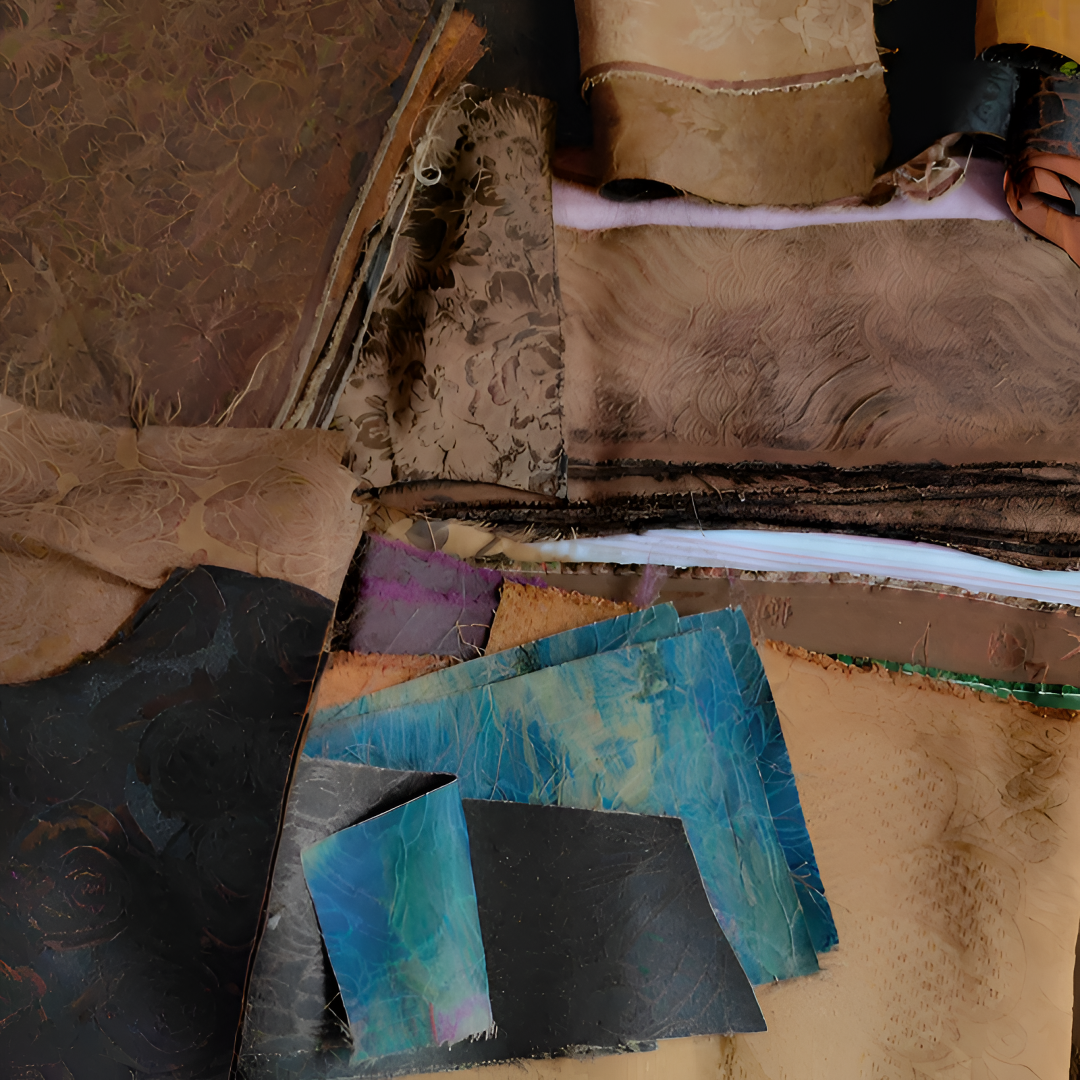 1号 真丝香云纱宋锦布料刀口，默认微瑕不退换，不支持七天无理由