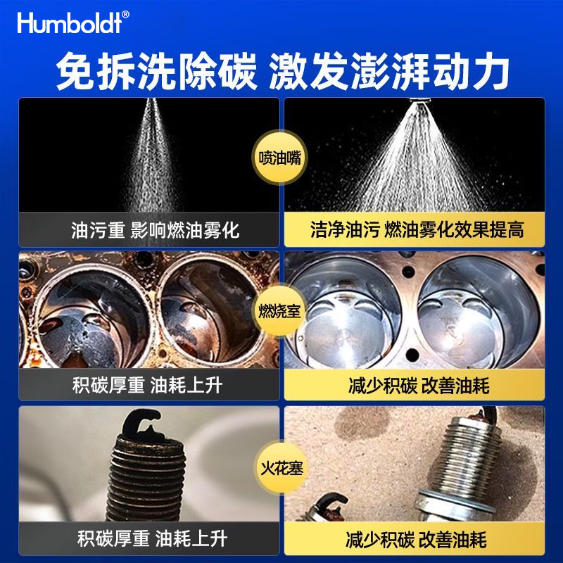 洪堡燃油宝除碳催化汽车积碳发动机动力液体二合一积碳清洁剂麻子