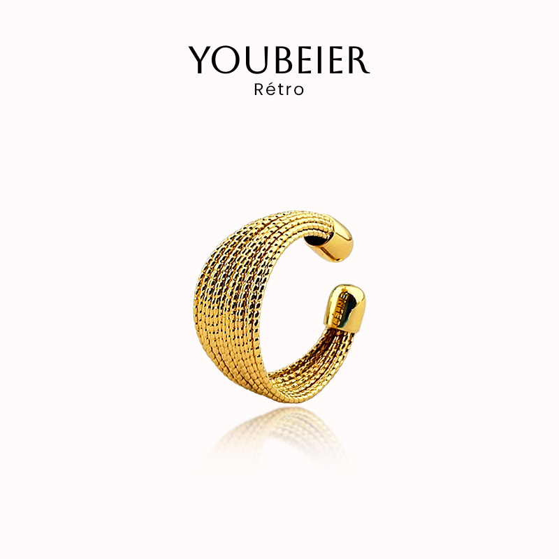 YOUBEIER 轻奢多层开口戒指女款个性百搭小众设计感时尚气质指环