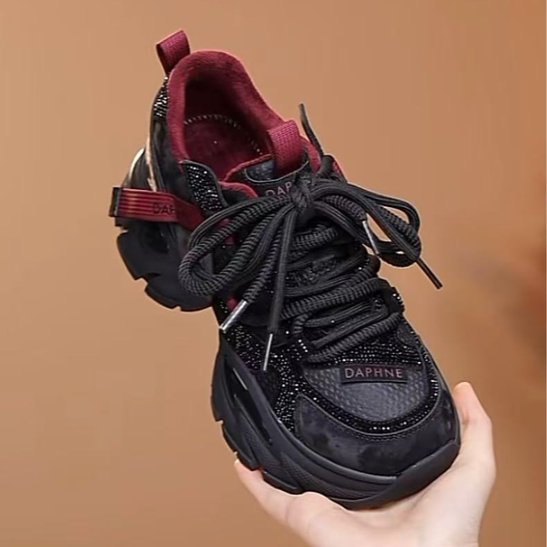 达芙妮2025秋冬新款毛茸茸加绒老爹鞋厚底增高时尚复古百搭女鞋LL