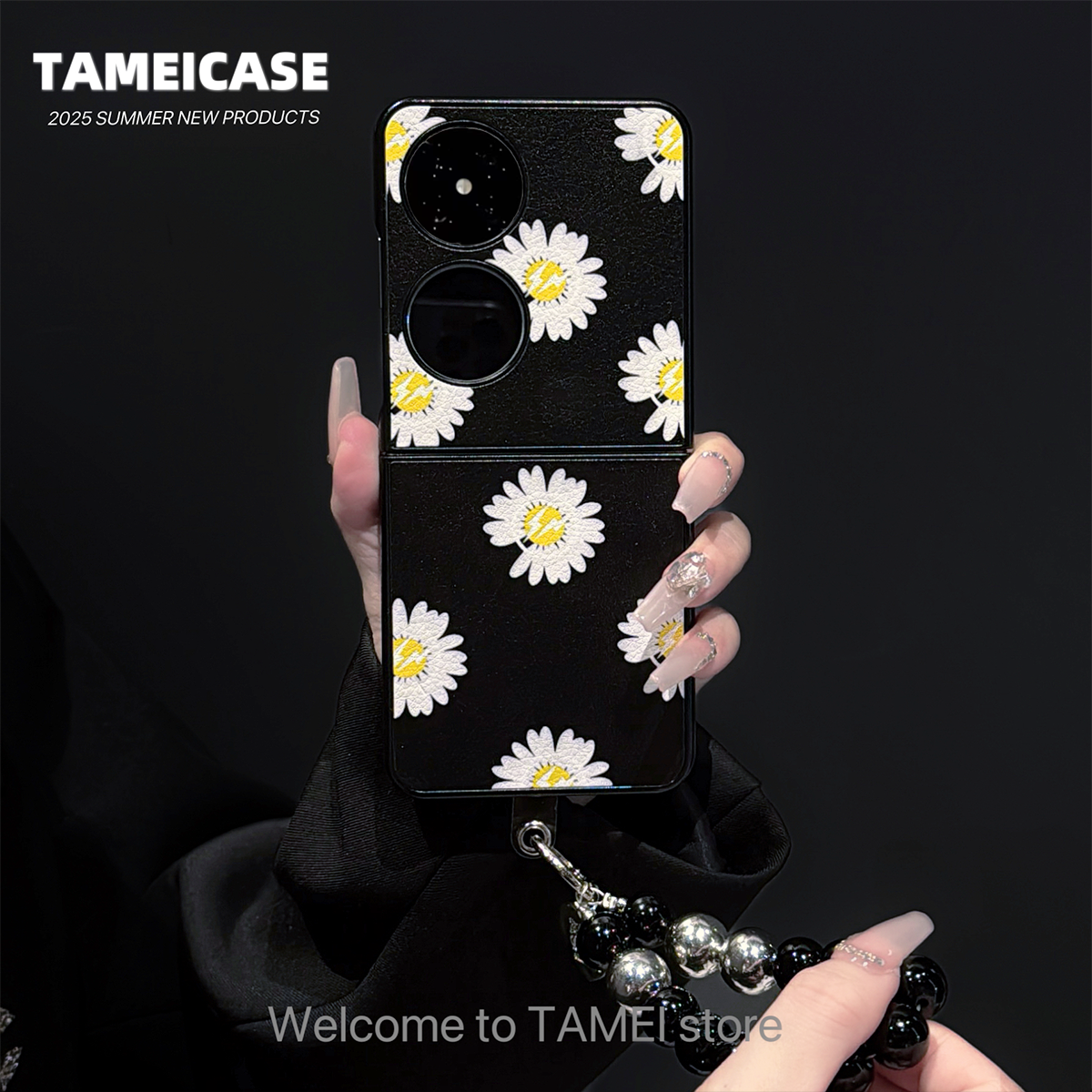 适用华为POCKET2皮纹折叠屏FINDN3FLIP小雏菊荣耀MAGIC2024高级感