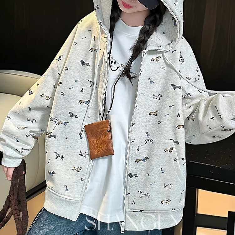 女童早秋洋气外套儿童秋季腊肠狗卫衣开衫2025新款小女孩秋装上衣