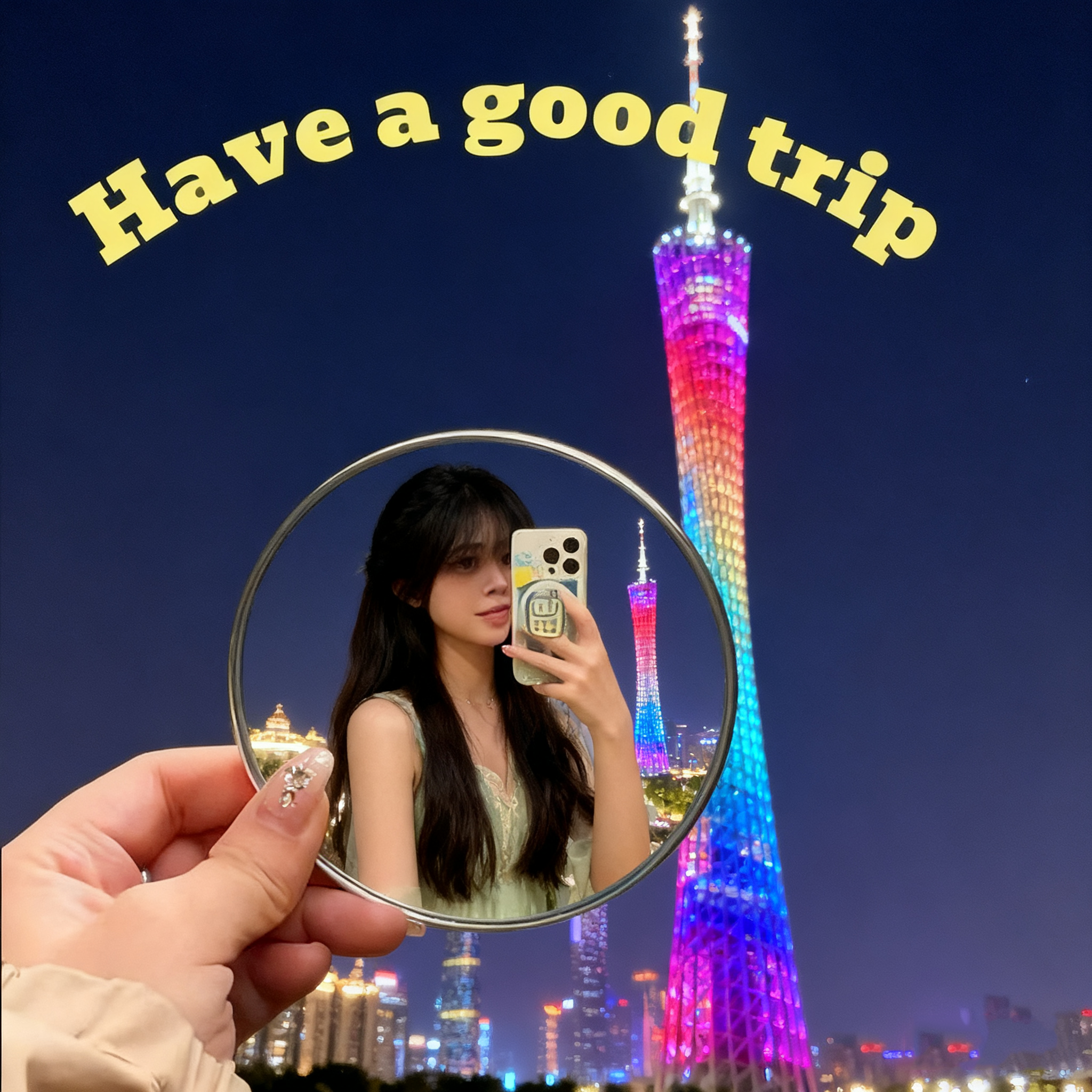 凸面小圆镜大广角 旅行情侣自拍 拍照超出片