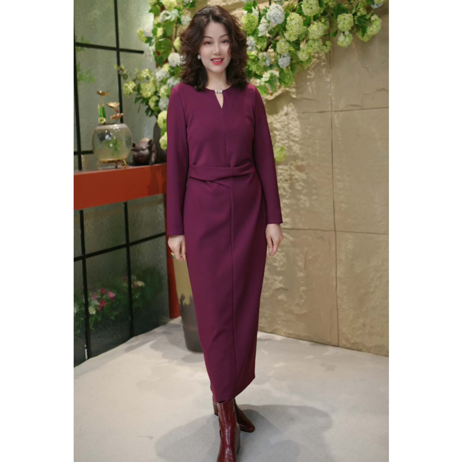 LUCK-秋冬长袖腰封裙-2025新款连衣裙气质时尚显瘦设计感修身百搭