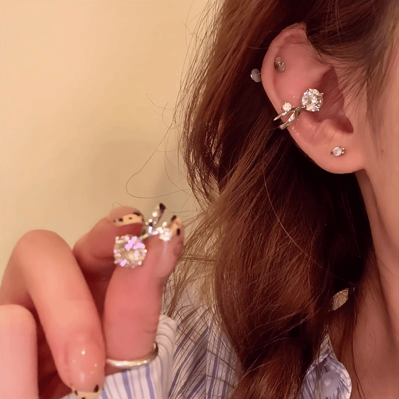 铜合金耳饰 小灯泡闪锆耳骨夹无耳洞耳夹绝美耳饰女耳环百搭耳饰