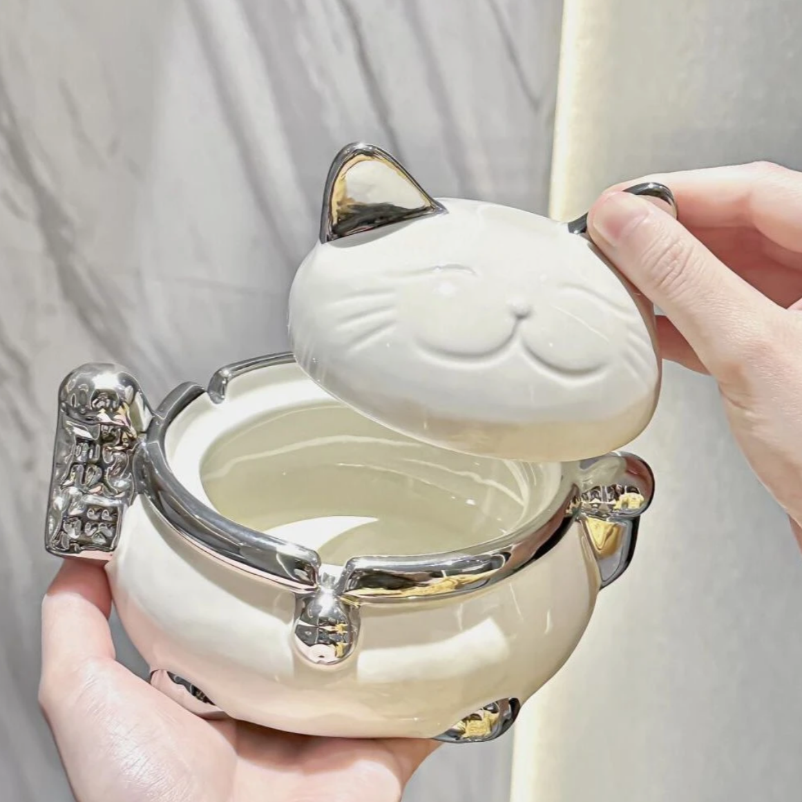 轻奢带盖防飞灰创意个性客厅家用办公室烟缸高级感