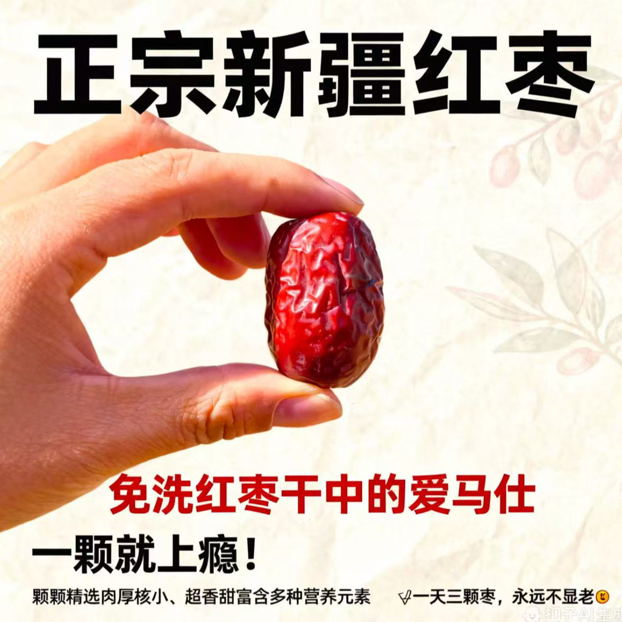 【两斤红枣】新疆若羌灰枣肉厚核小批发免洗特产零食煲汤泡水煮粥