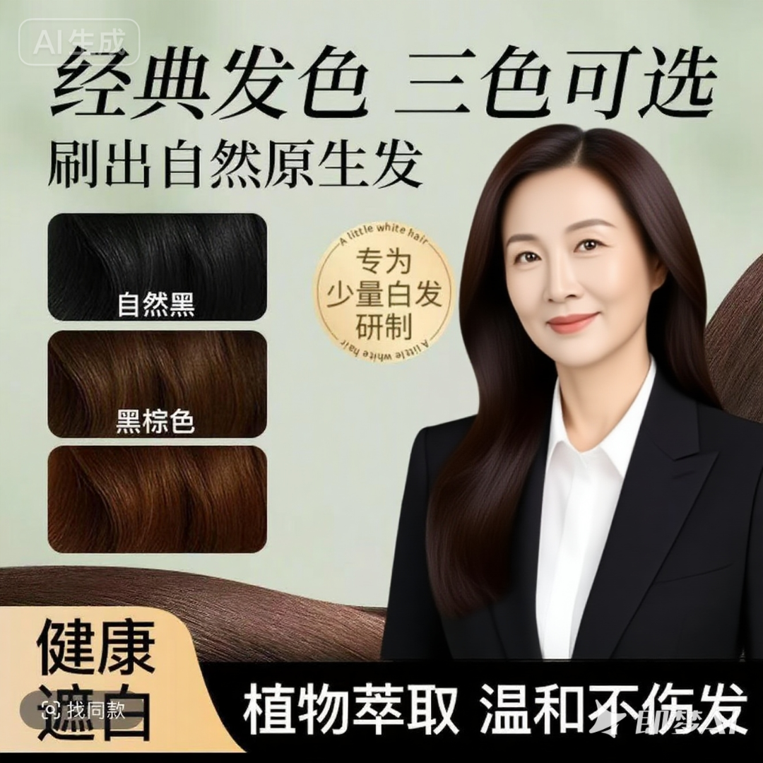 【玛丽伊丽】速黑白发遮盖美发笔花香草本一梳上色补染神器不掉色