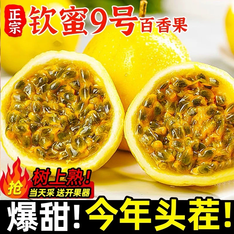 源头好货钦蜜9号黄金百香果老少皆宜皱皮果5斤装包邮划算