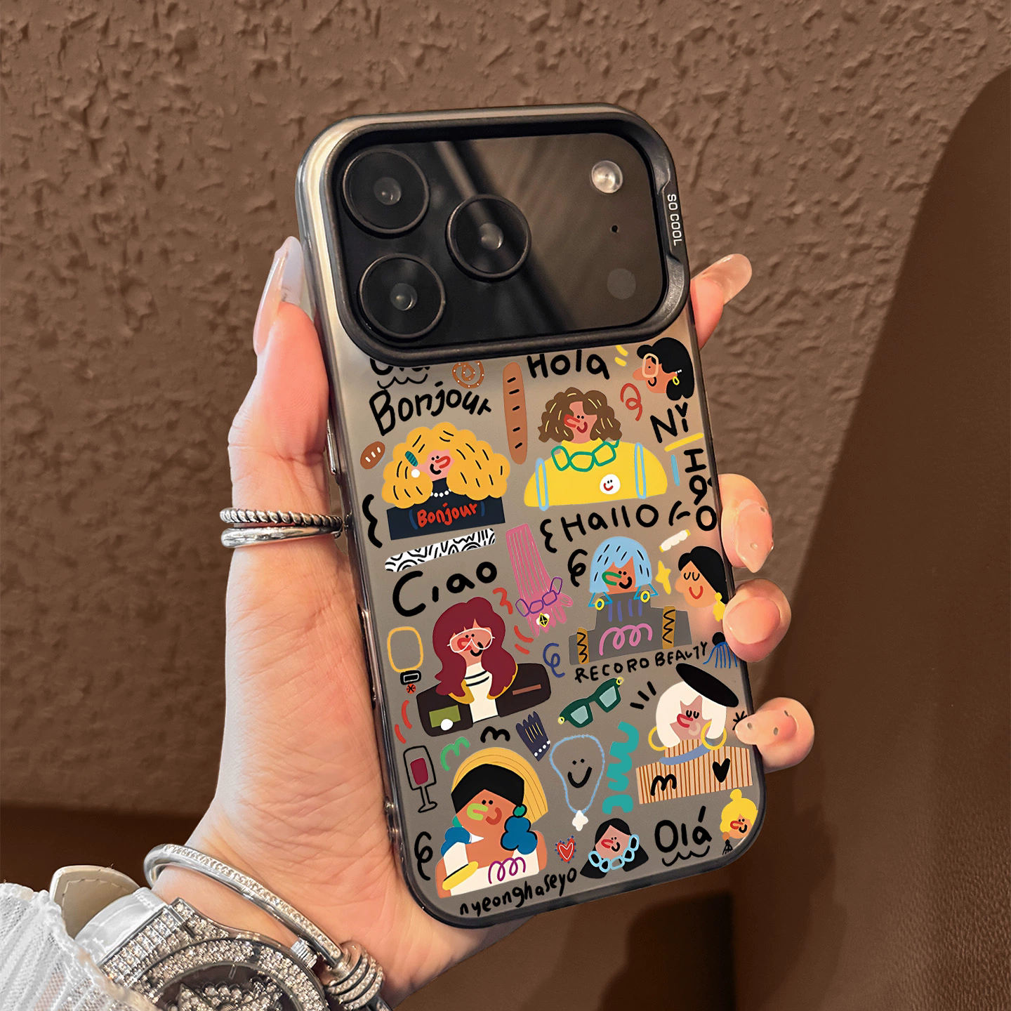 适用苹果17promax手机壳抽象女孩15/16小众14P防摔12/13P高级感硬