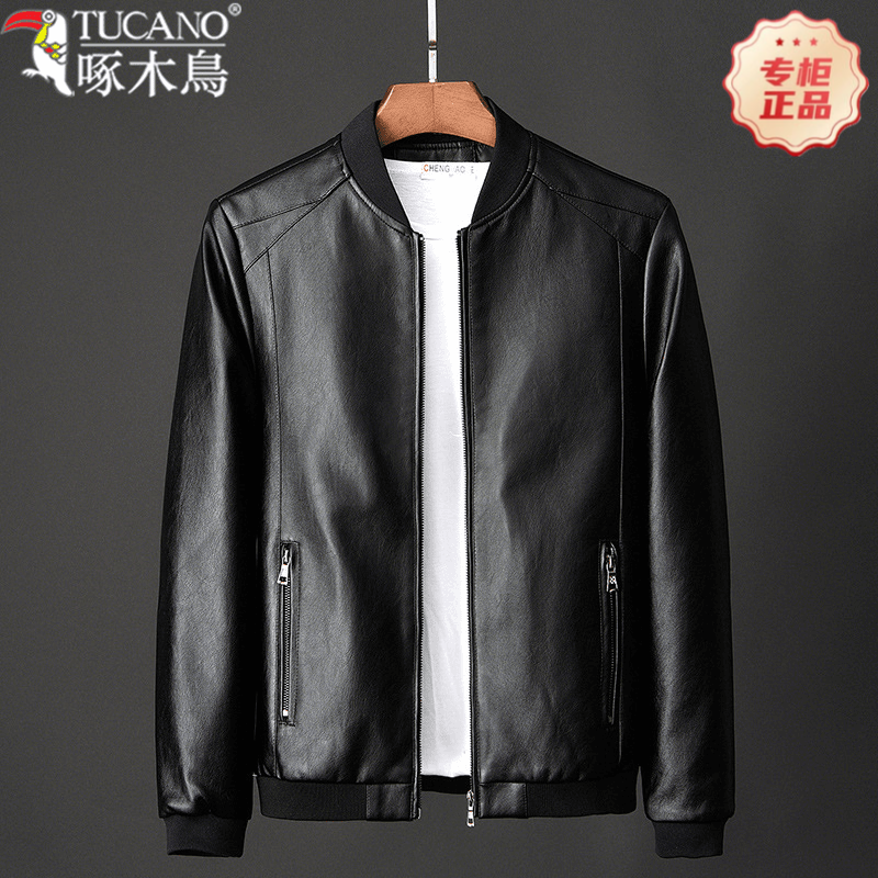 TUCANO/啄木鳥男士皮衣夹克外套秋冬新款上衣服潮流皮衣服男修身