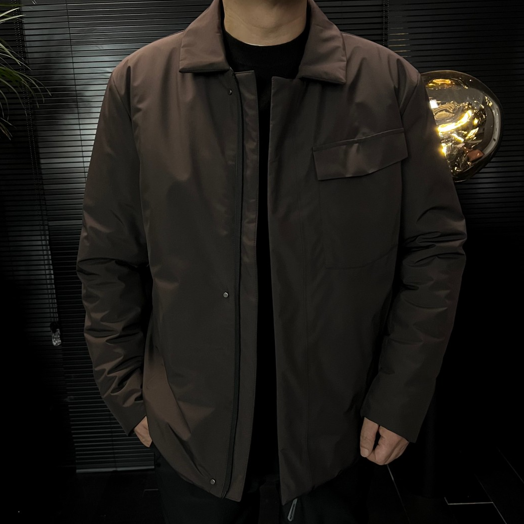 Mr.J_秋冬高奢定制商小鸟翻领休闲防水羽绒服