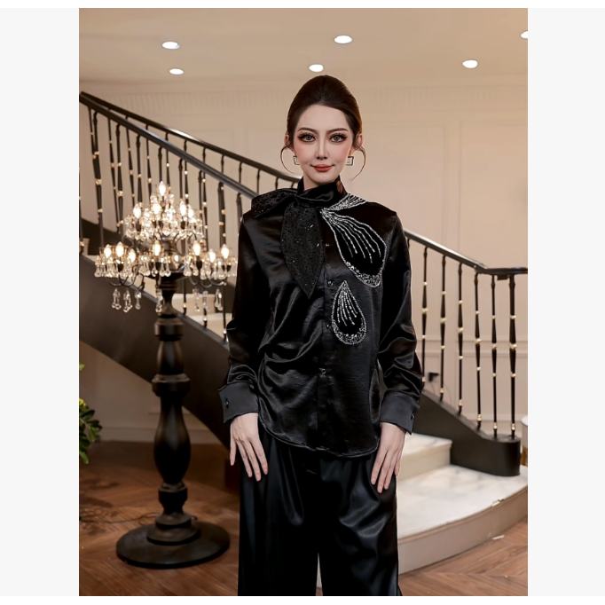 【FUNANI】 气质轻奢高级原创设计2025秋冬时尚衬衣上衣 X2531134A