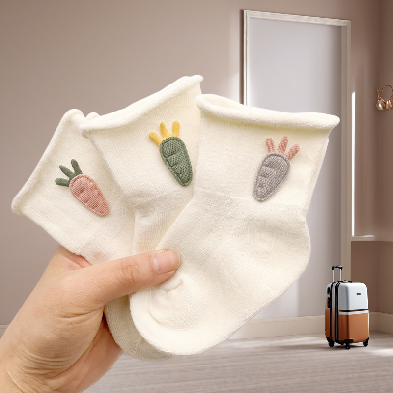 新生儿婴儿0到3岁春秋适用儿童袜宝宝袜子a类宽松口不易掉落防丢