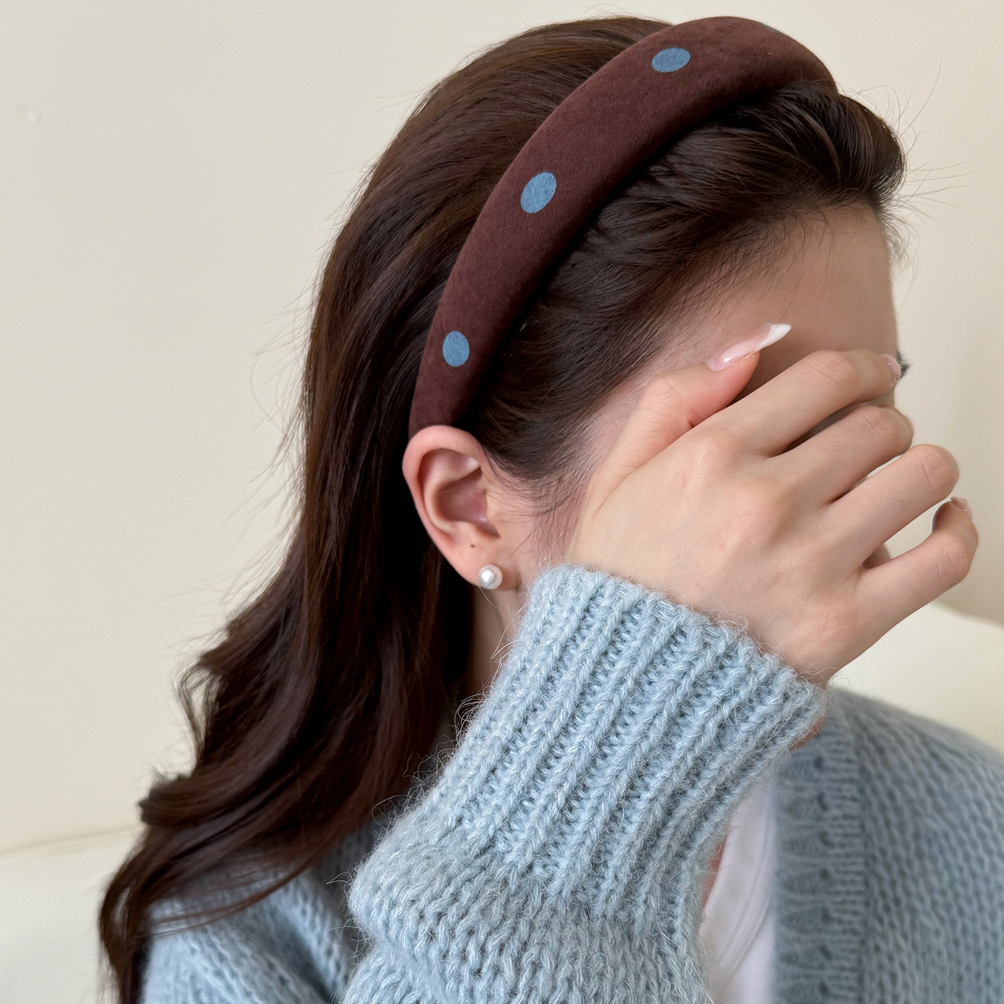 复古波点发箍女2025新款日常外戴高颅顶洗脸头箍洋气时尚头饰发饰