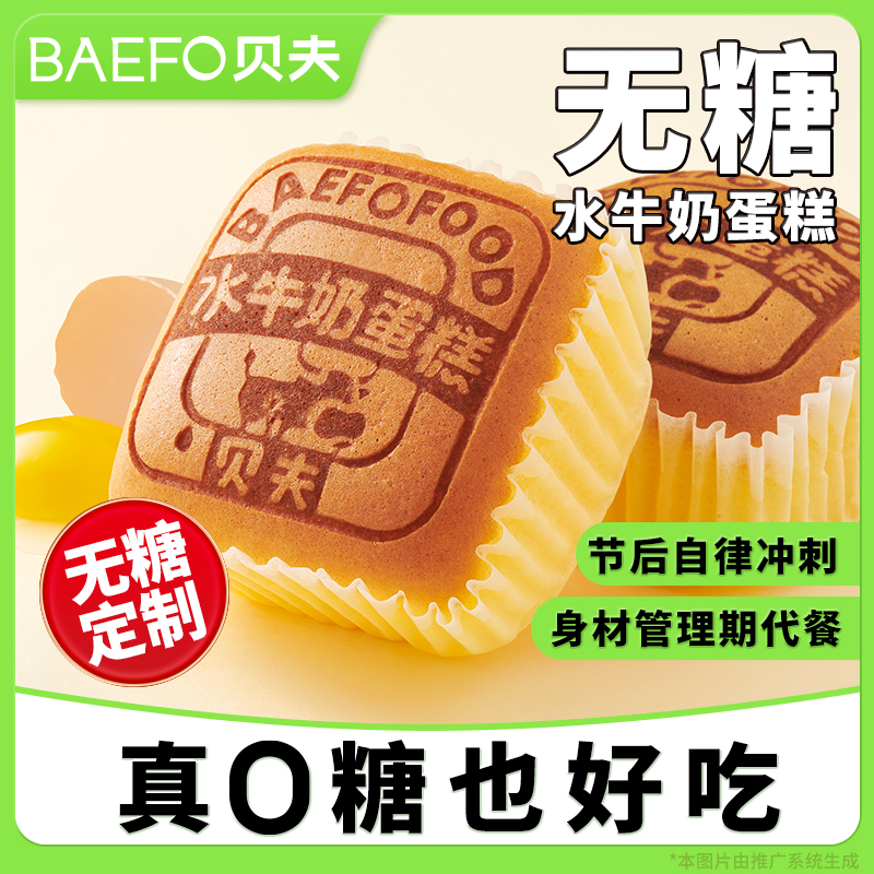 贝夫无糖水牛奶蛋糕营养早餐面包美味休闲零食解馋小蛋糕点心开学