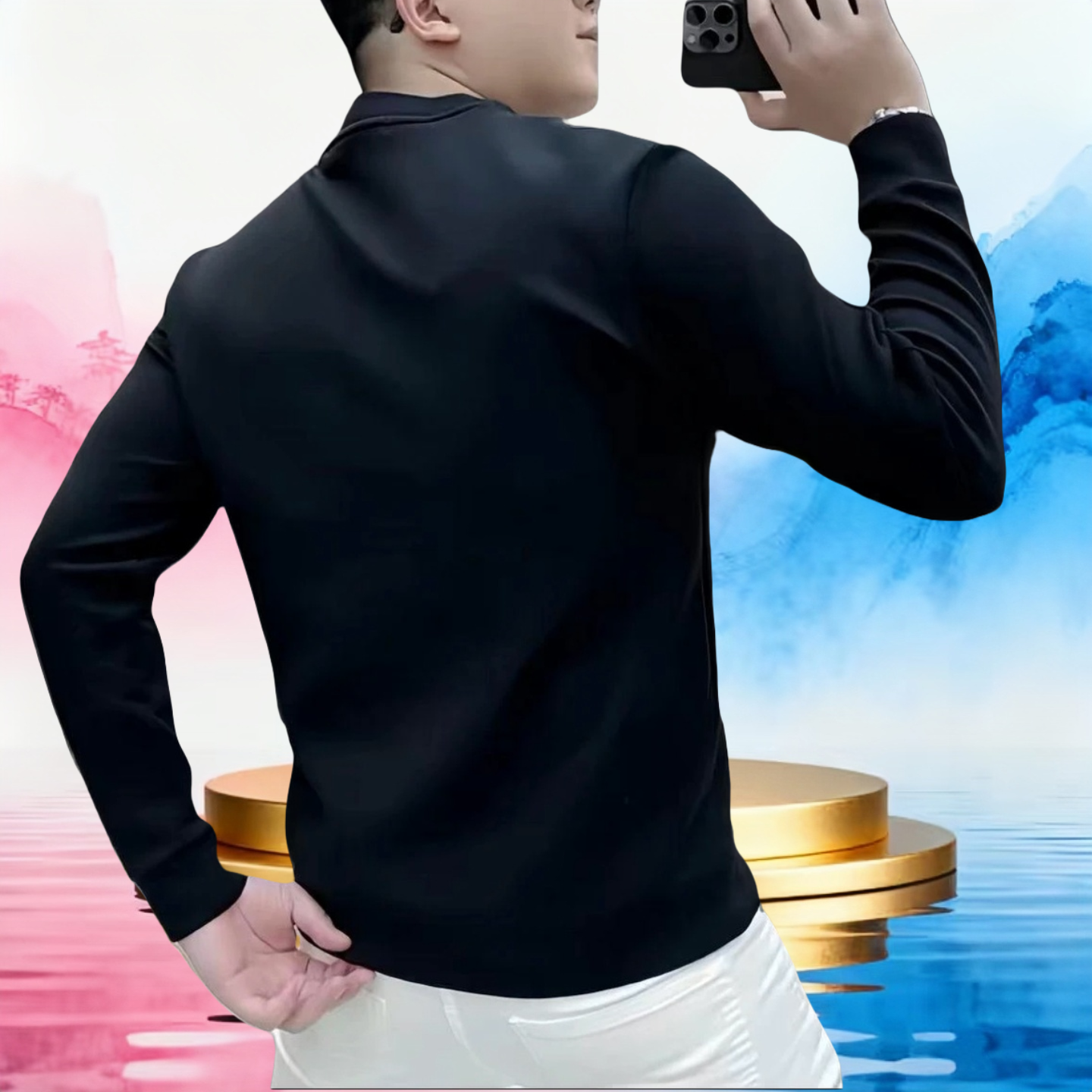 高端潮牌卫衣男款秋冬2025新款圆领运动休闲套头外套加绒加厚帅气