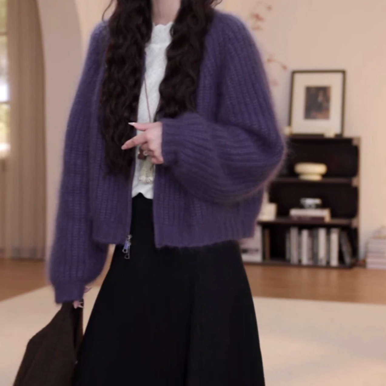 54321566紫色毛衣开衫青青家优选专享链接