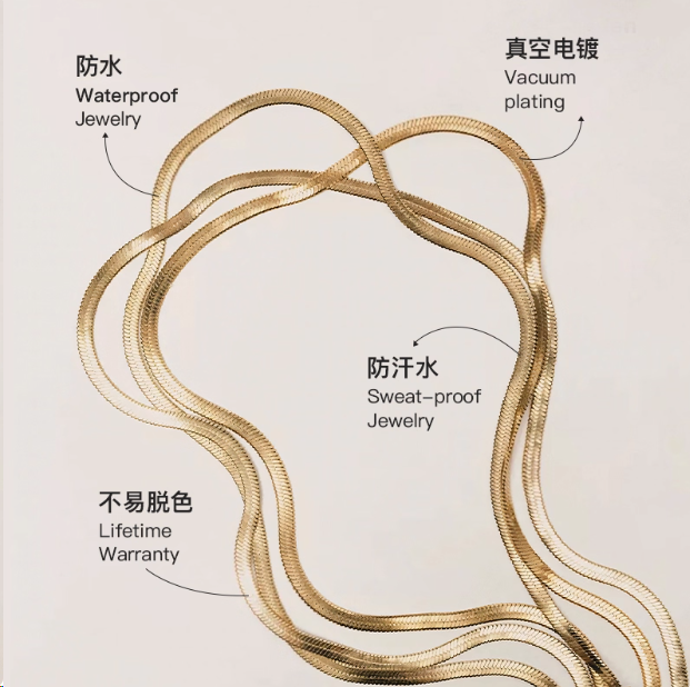 不锈钢项链 金色蛇骨项链男女潮美式ins冷淡风简约百搭情侣素链