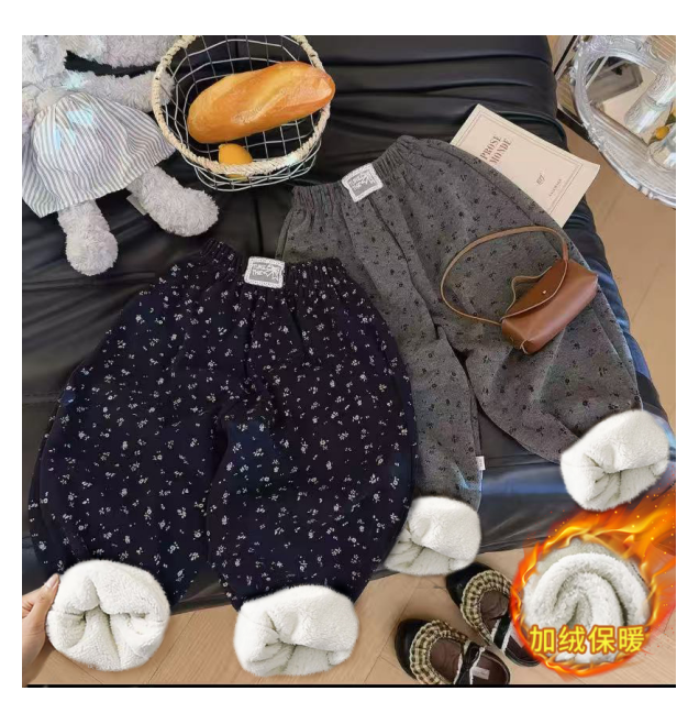 【校园神裤】儿童]女宝秋冬款韩系碎花休闲时尚百搭长裤