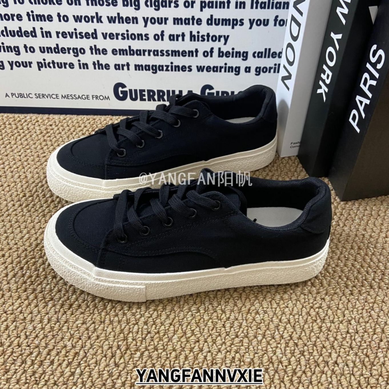 YANGFAN阳帆2026新款纯色小众帆布鞋低帮透气小众潮鞋百搭板鞋男