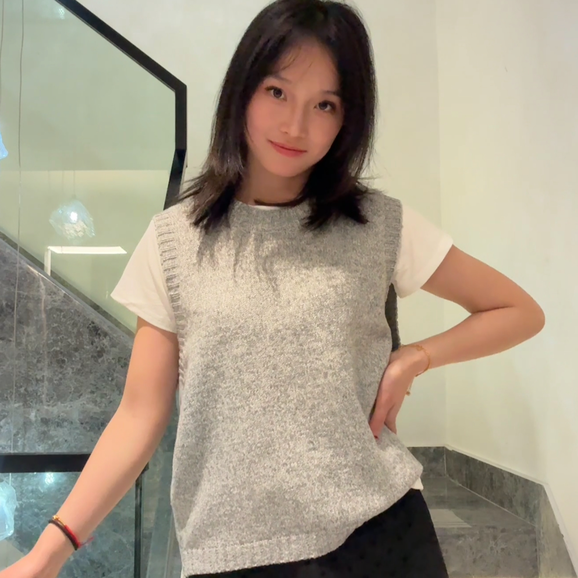 春夏时尚针织马甲套装