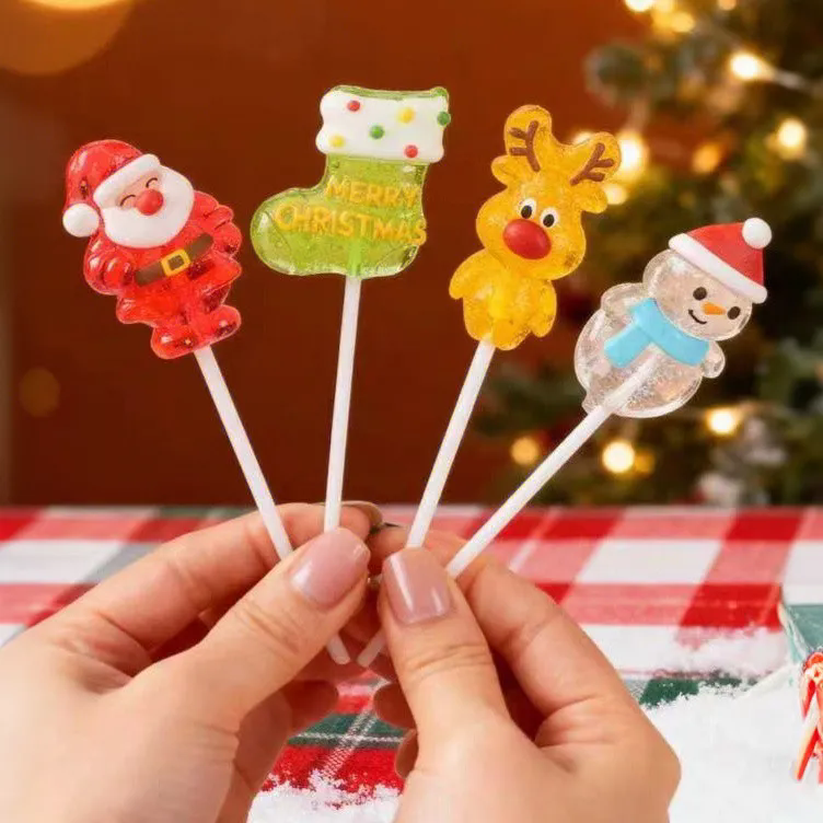 圣诞节好玩糖果可爱多口味工艺圣诞棒棒糖创意高颜值圣诞硬糖礼物