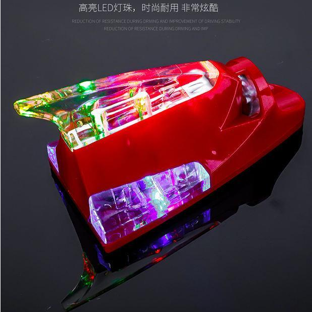 车顶改装饰天线汽车用鲨鱼鳍风力灯LED防追尾警示爆闪迎风日行灯