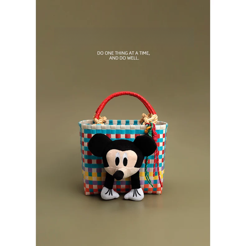 CPNGU 原创卡通小老鼠公仔编织菜篮子2025新款小众日常通勤手提包