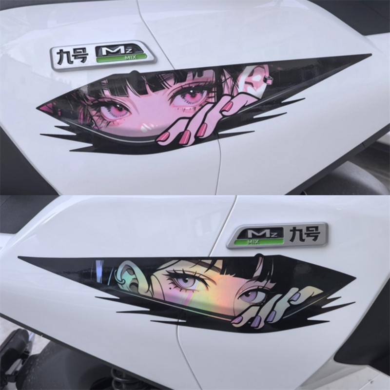 适用九号M95c85cN90E100NzMzMIX遮挡划痕动漫眼睛二次元防水贴纸